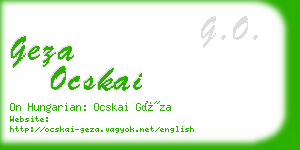 geza ocskai business card